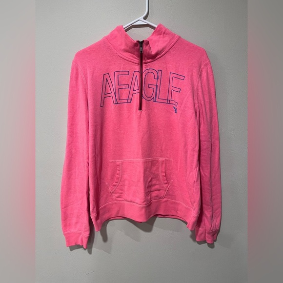 American Eagle Outfitters Tops - American Eagle Hot Pink Quarter Zip - Large